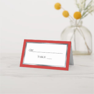 Rot Silber White Simple Elegante Platzkarten