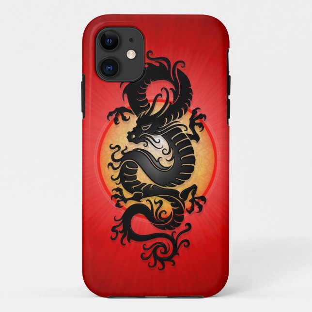 Rot sprengte chinesischen Drachen Case-Mate iPhone Hülle (Rückseite)