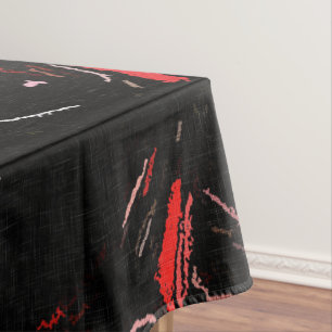 Rot spritzt, abstrakte Kunst, Farbe auf schwarzem Tischdecke