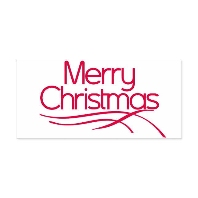 Rot stilisiert Frohe Weihnachten und gewellte Lini Permastempel (Design)