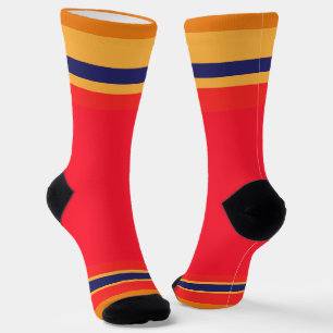 Rot + Streifen Socken