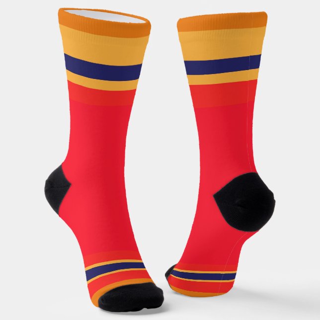Rot + Streifen Socken (Gewinkelt)