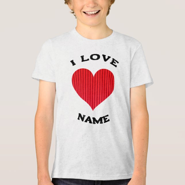 Rot-Symbol der Liebe-18374 Tri-Blend Shirt (Vorderseite)