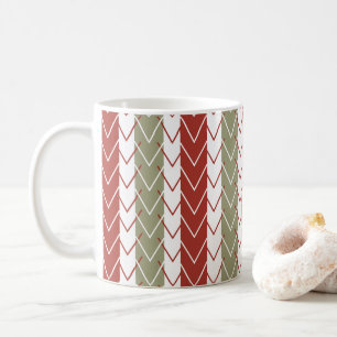 Rot Türkis Chevron Streifen Kaffeetasse