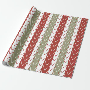 Rot Türkis Chevron Streifenmuster Geschenkpapier