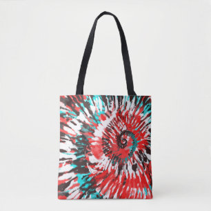 Rot Türkis Schwarz Weiß & Grau Tie Dye
