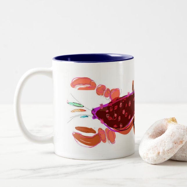 Rot-u. Marine-Hummer u. Tasse der Minnows-11oz (Mit Donut)
