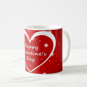 Rot-u. weißetagesTasse funkelnherzvalentines Kaffeetasse