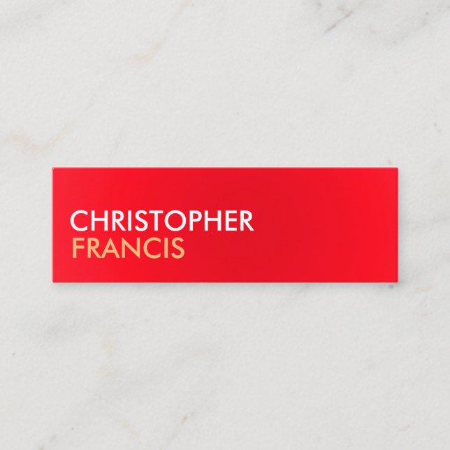 Rot und Biege zwei Tonminikarten Mini Visitenkarte (Vorderseite)