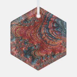 Rot und Blau Abalone Muschel Fraktal Suncatcher Ornament Aus Glas
