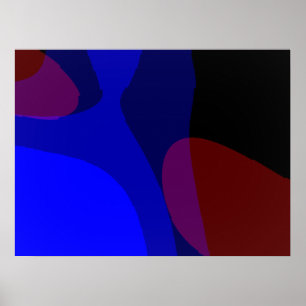 Rot und Blau Abstrakt Art. 601 Poster