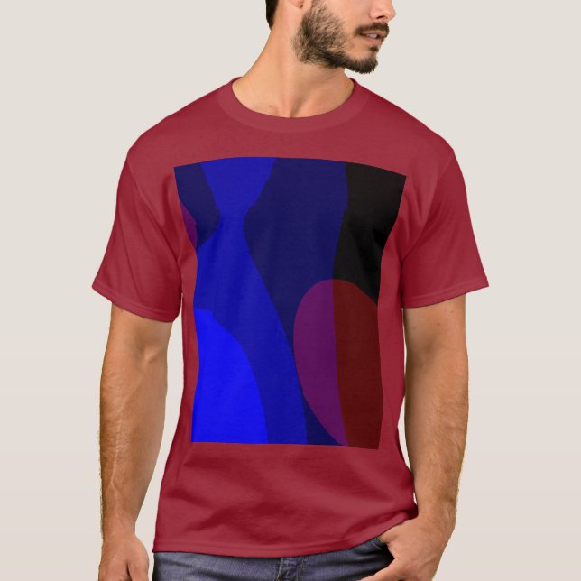 Rot und Blau Abstrakt Art. 601 T-Shirt (Vorderseite)