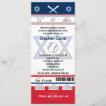 Rot und Blau Bar Mitzvah Baseball-Ticket Einladung<br><div class="desc">Navy Blue, Red, White und Gray Baseball Ticket mit dem Star of David für Ihre Bar Mitzvah Einladung. Zwei Fußball-Helme für Ihre Initialen und Mitte Star of David in einer verblassten blauen Farbe. Wenn Sie eine andere Farbkombination oder andere Designänderungen benötigen, schicken Sie bitte eine E-Mail an paula@labellarue.com BEVOR SIE...</div>