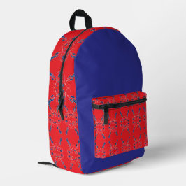 Rot und Blau Bedruckter Rucksack