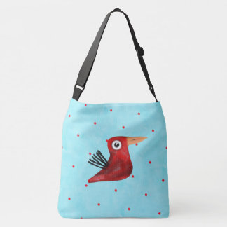 Rot und blau BIRD tragbare Art Crossbody Bag Tragetaschen Mit Langen Trägern
