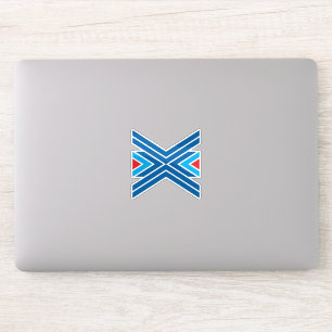 Rot und Blau Buchstabe X Monogramm Aufkleber