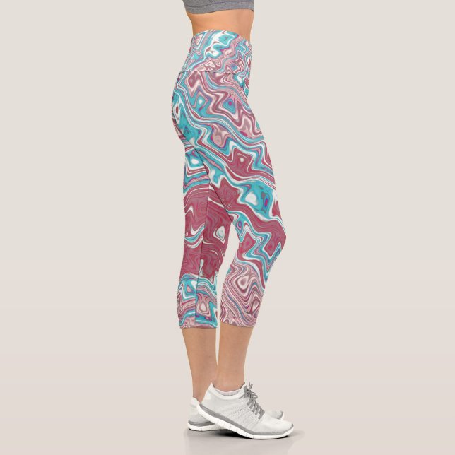 Rot und Blau Capri Leggings (Rechts)
