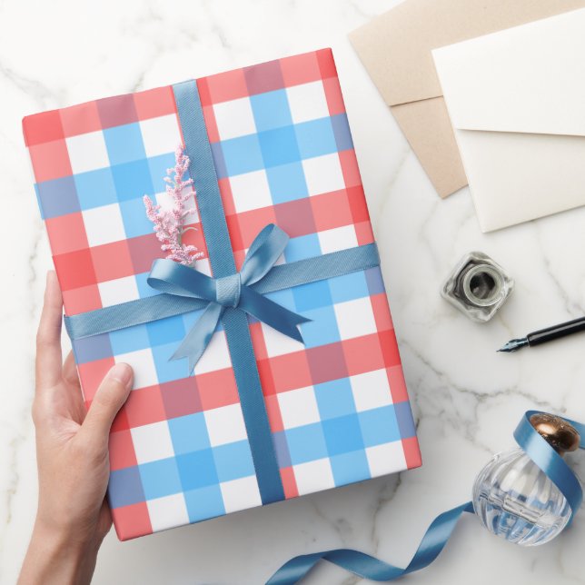 Rot und Blau Chex  Geschenkpapier (Schenken)