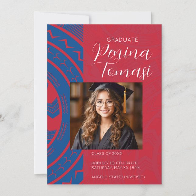 Rot und Blau Einladung (Vorderseite)