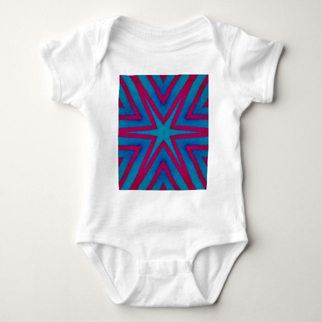 Rot und Blau Geometric Baby Strampler (Vorderseite)