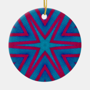 Rot und Blau Geometric Keramik Ornament