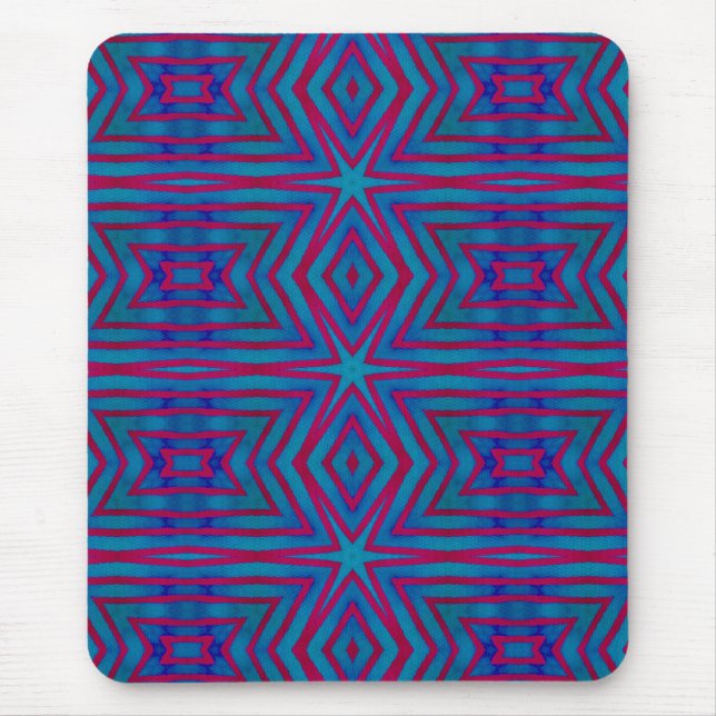 Rot und Blau Geometric Mousepad (Vorne)