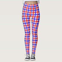 Rot und Blau Gingham Leggings
