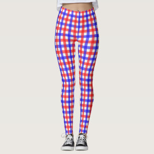 Rot und Blau Gingham Leggings