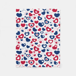 Rot und Blau Herz Blanket Fleecedecke