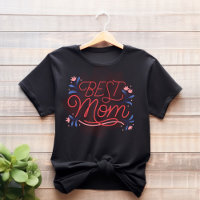 Rot und Blau Illustriert Beste Mama T - Shirt