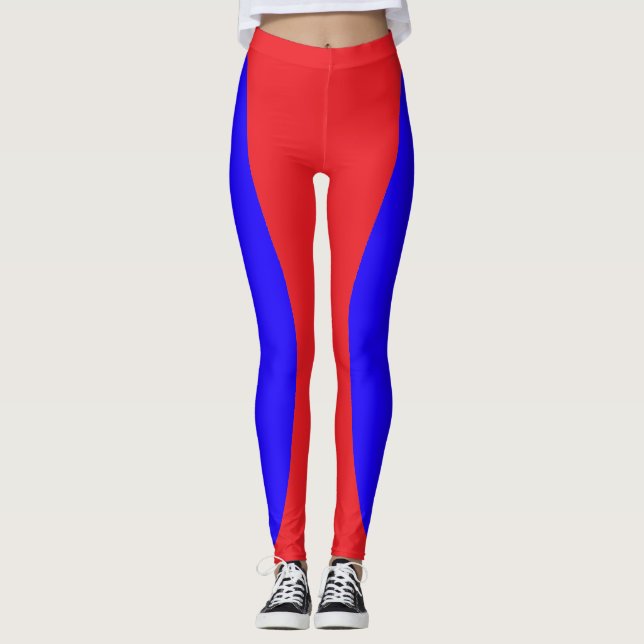 Rot und Blau Leggings (Vorderseite)