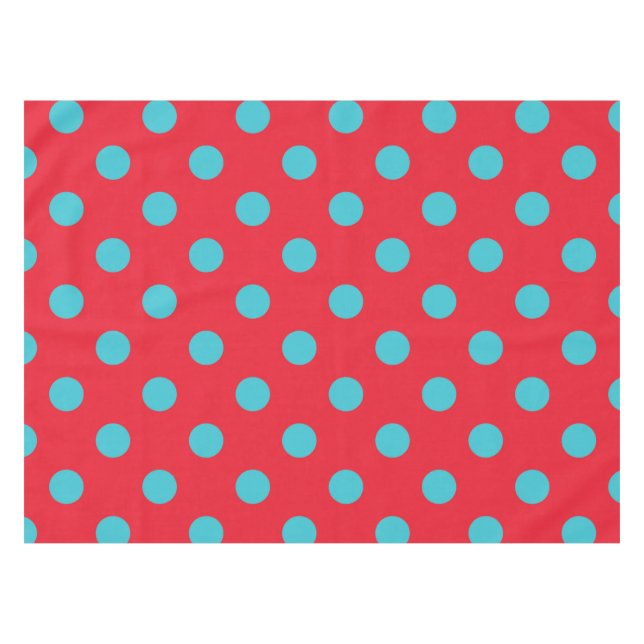 Rot und Blau Polka Dot Tablecloth Tischdecke (Vorderseite (Horizontal))