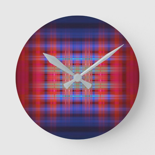 Rot und Blau Runde Wanduhr (Vorderseite)