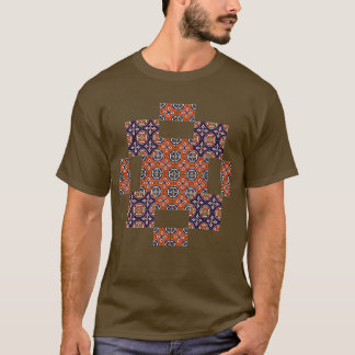 Rot und Blau rustikales Talavera-Mosaik T-Shirt