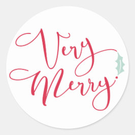 "Rot und Blau Sehr Merry Classic Round Sticker