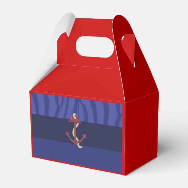 Rot und Blauer Anker Geschenkschachtel (Vorderseite)