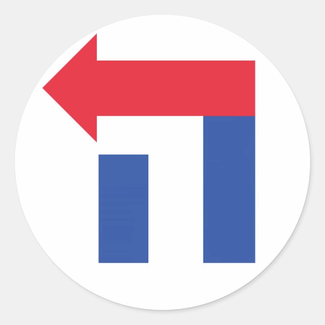 Rot-und Blauhillary-Hebräisch-Sticker Runder Aufkleber (Vorderseite)
