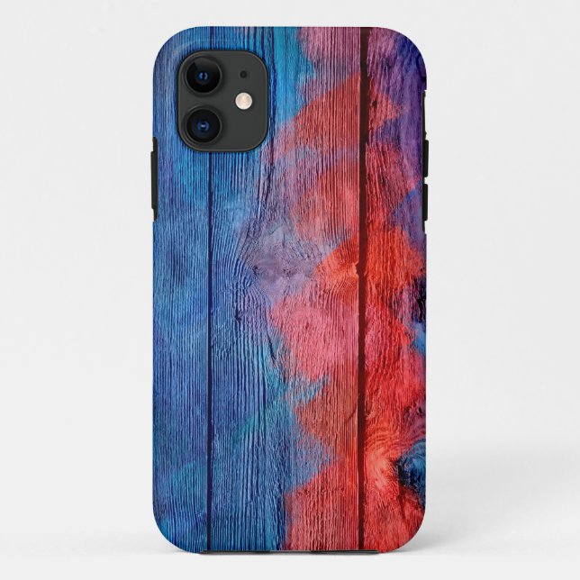 Rot und Blauholz Vintag Case-Mate iPhone Hülle (Rückseite)