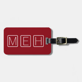 Rot und Block Monogramm Gepäckanhänger