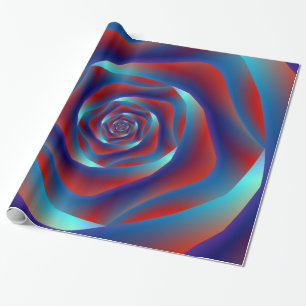 Rot und Blues Spiral Rose Wrapping Paper Geschenkpapier