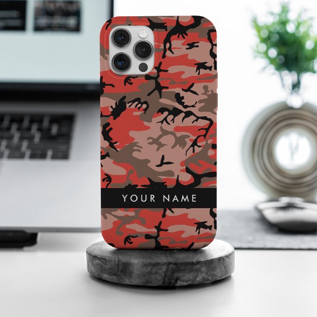 Rot und braun Camouflage Ihr Name Persönlich gesta Case-Mate iPhone Hülle (Von Creator hochgeladen)