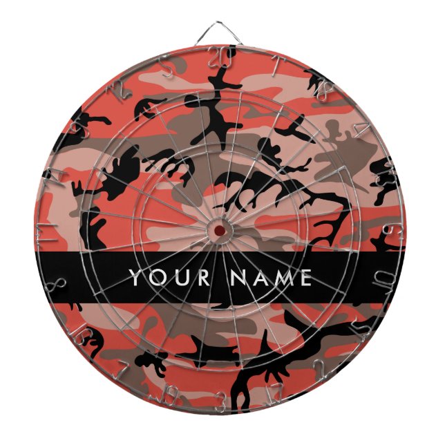 Rot und braun Camouflage Ihr Name Persönlich gesta Dartscheibe (vorne)