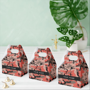Rot und braun Camouflage Ihr Name Persönlich gesta Geschenkschachtel