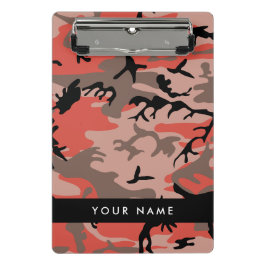 Rot und braun Camouflage Ihr Name Persönlich gesta Mini Klemmbrett