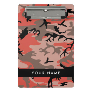 Rot und braun Camouflage Ihr Name Persönlich gesta Mini Klemmbrett