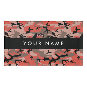 Rot und braun Camouflage Ihr Name Persönlich gesta Namenschild