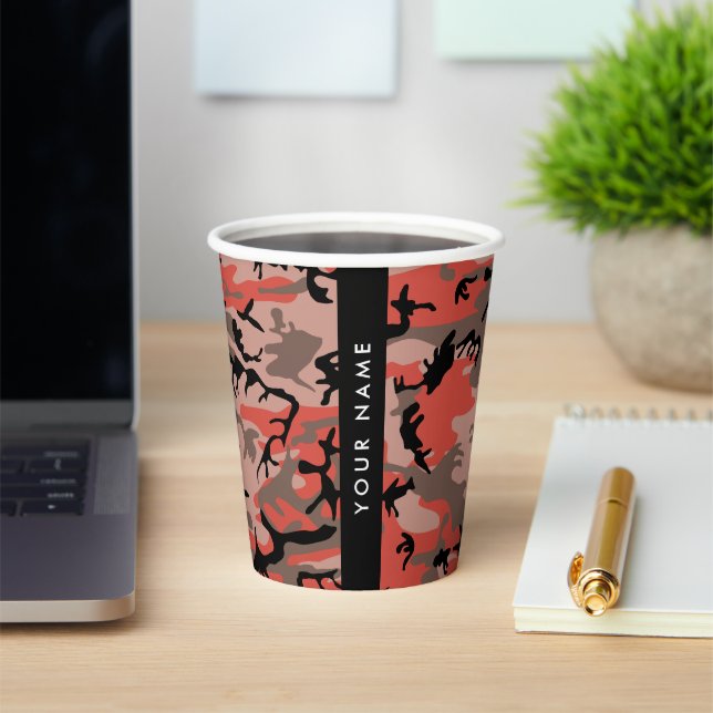 Rot und braun Camouflage Ihr Name Persönlich gesta Pappbecher (InSitu)