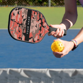 Rot und braun Camouflage Ihr Name Persönlich gesta Pickleball Schläger