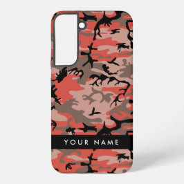 Rot und braun Camouflage Ihr Name Persönlich gesta Samsung Galaxy Hülle