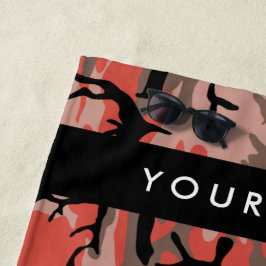 Rot und braun Camouflage Ihr Name Persönlich gesta Strandtuch